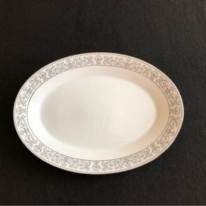 Vintage Noritake ~ Eminence 6905 ~ Platter Floral Pattern - White Gray Black